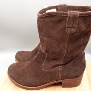 UGG Mid Calf Boots Womens 6 Bronn Suede Western Pull On Block Heel 1007174 Flaw